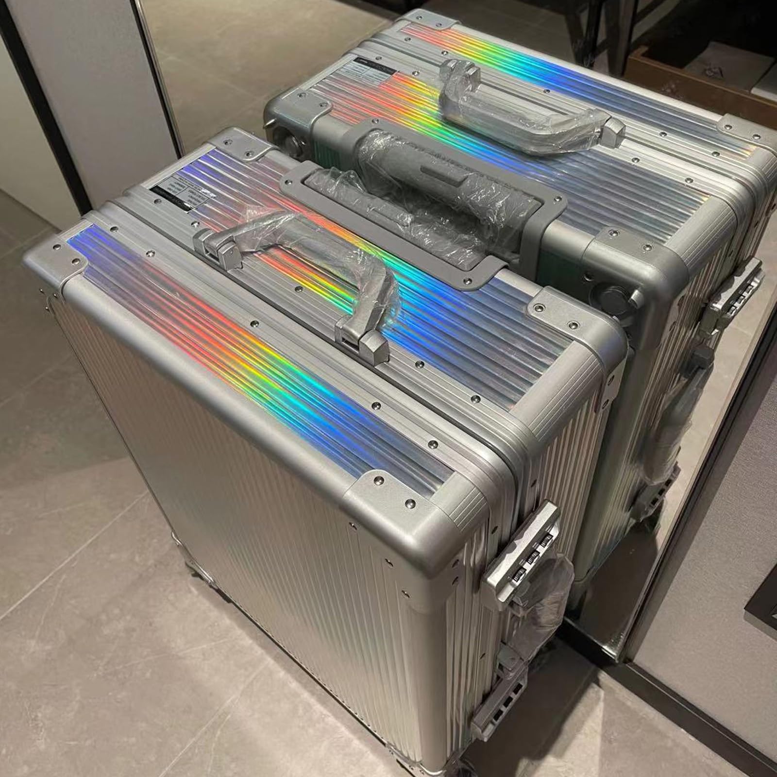 Kosmetyczka z kółkami, kosmetyczka podróżna na kosmetyki, aluminiowy wózek kosmetyczny, etui na makijaż ze światłem LED, profesjonalny organizer kosmetyków, piórnik dla par