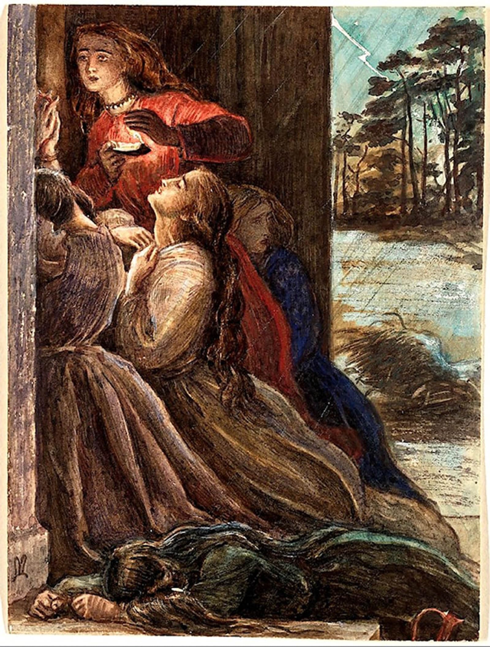SERENDIPITP Retro Picture Poster Wall Art Pictures Painting the Foolish Virgins by John Everett Millais Wall Art Canvas Print for Wall Decor 60x90cm