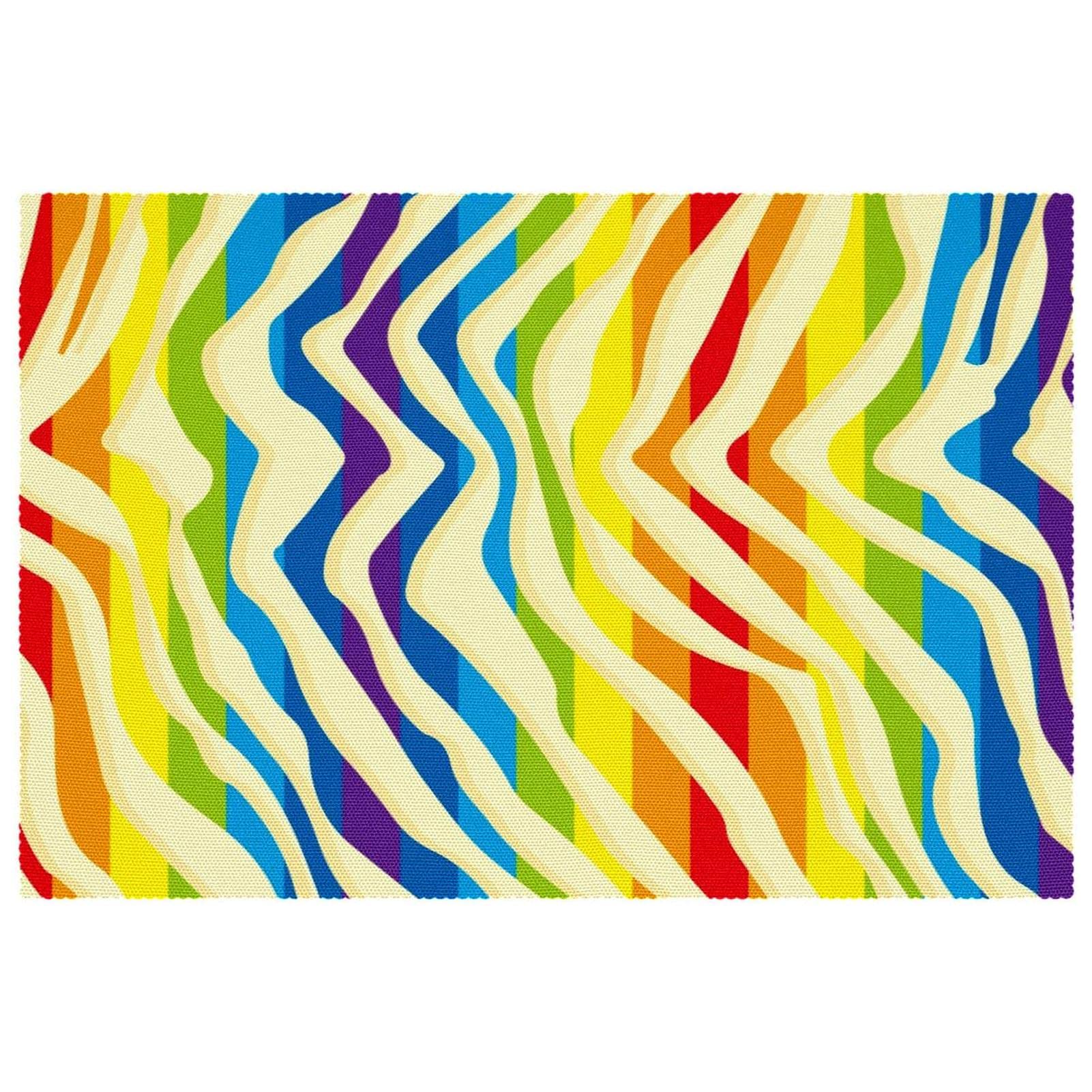 Sets de table zébré arc-en-ciel pour éviter les taches et brûlures sur la table