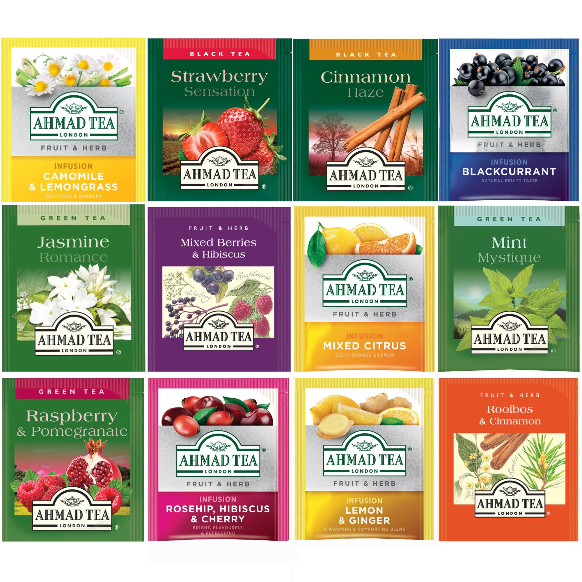 Ahmad Tea Té Calendario de Adviento 2025 - Calendario de Escritorio Plegable - 24 Bolsitas de Té Diferentes - 46,8g