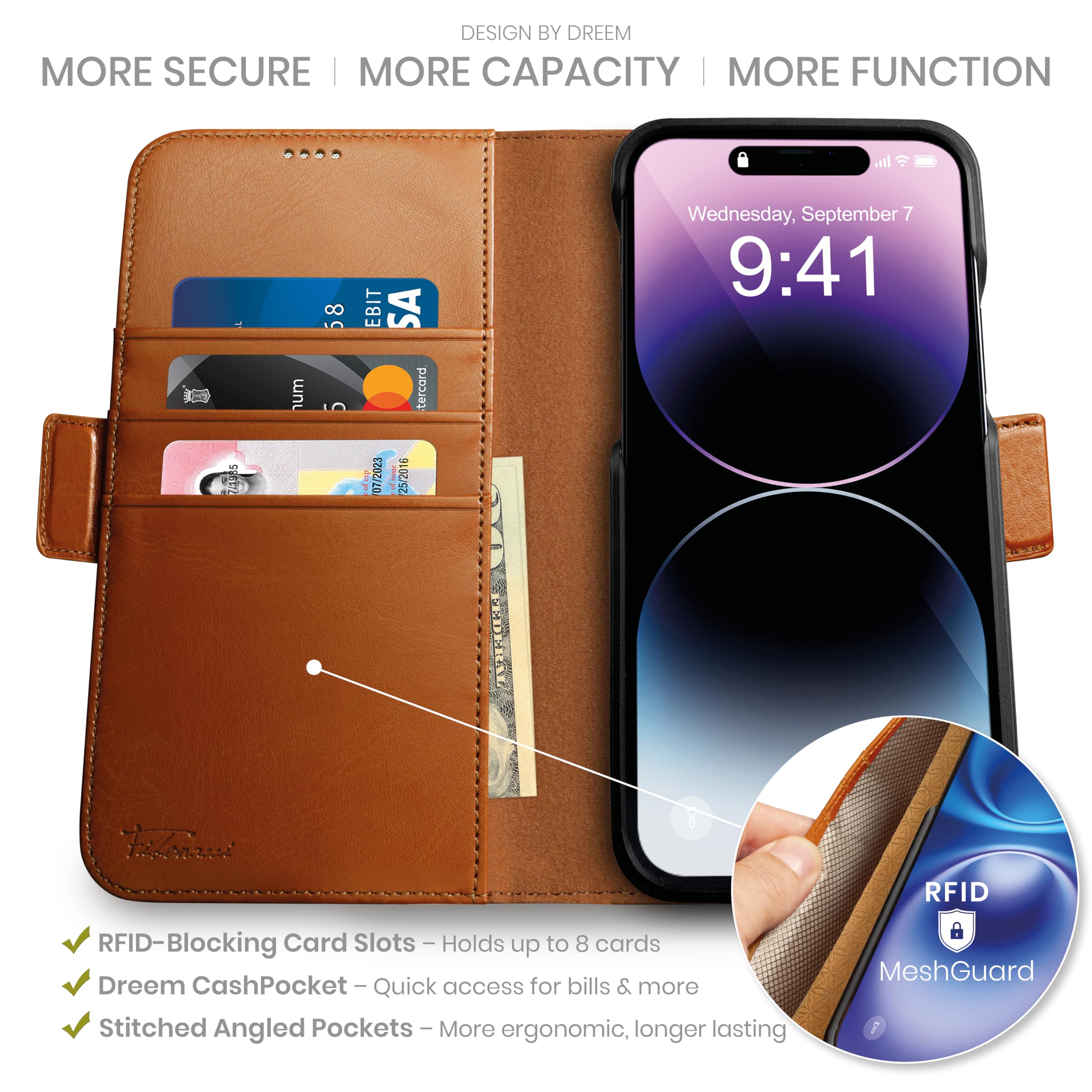Dreem Fibonacci iPhone 手帳型ケース 本革 Amazon.co.jp: Dreem フィボナッチ（Fibonacci）2イン1 財布型ケース