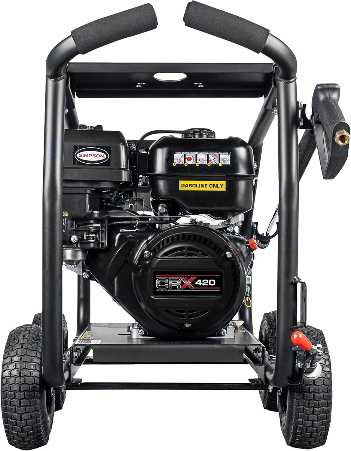 Simpson Cleaning 4400 PSI Gas Pressure Washer, 4.0 GPM Power Washer for Industrial Use, CRX 420 Engine, 50-Foot Steel-Braided Hose, SuperPro Roll-Cage, 49-State (SW4440SCDM)