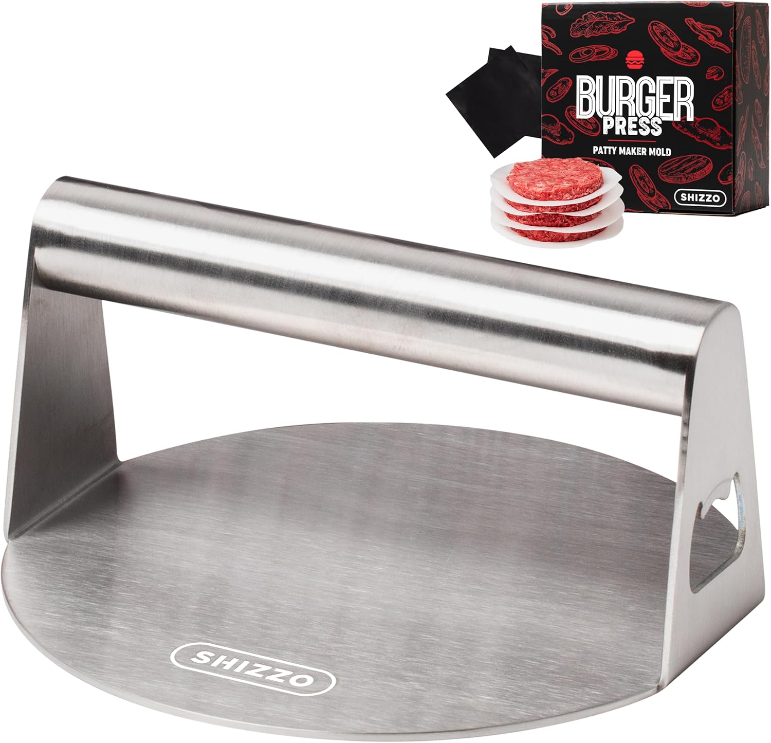 Burger Press 6.2 with Bottle Opener, Stainless Steel Bacon Smasher, Griddle Accessories Kit, Grill Press Perfect for Smashburger, Griddle Cooking Tool, for Patty, Bacon, Hamburger, Gift Burger Press 6.2 with Bottle Opener, Stainless Steel Bacon Smasher, Griddle Accessories Kit, Grill Press Perfect for Smashburger, Griddle Cooking Tool, for Patty, Bacon, Hamburger, Gift