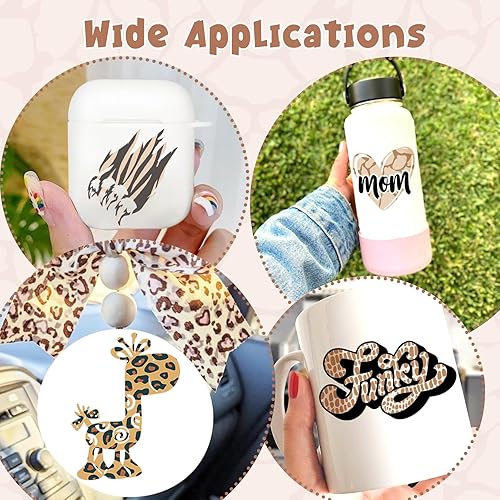 Miniatura 54 de Tintnut Vinilo permanente tono de piel, 18 hojas de 12 x 10 pulgadas, vinilo adhesivo permanente para máquina de cortar, autoadhesivo marrón