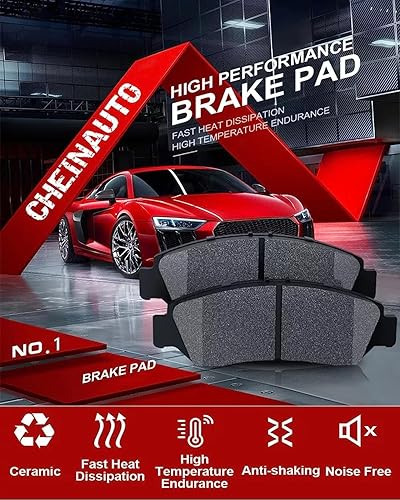 Miniatura 8 de CHEINAUTO Pastillas de freno traseras con herrajes, juego de 4 pastillas de freno cerámicas para GMC SAVANA 1500 CHEVROLET SILVERADO 1500 GMC YUKON