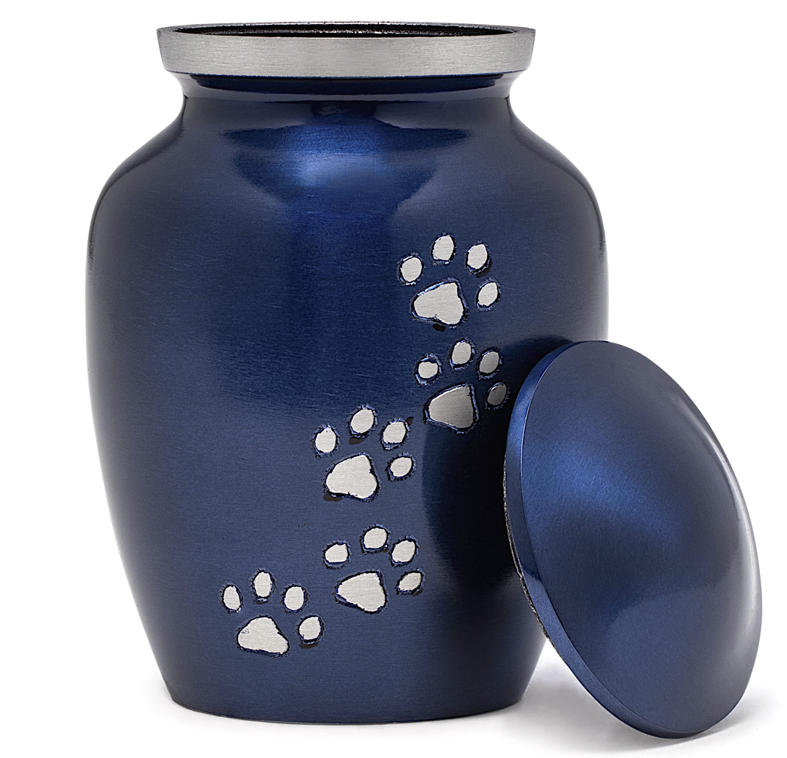 Eternal Harmony Cremation Urn for Animal Ashes | Funeral Vase Carefully Handcrafted with Elegant Finishes to Honor and Remember Your Pet | Dogs and Cats with Velvet Bag (Blue, Medium) — image 1