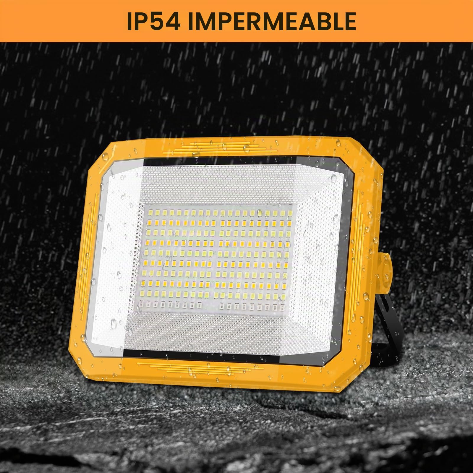Foco Led Recargable 100W, Luz de Trabajo Portátil 12000LM Super Brillante 13000mAh con Panel Solar, 4 Modos de Luz, 2 Panel solar, Lámpara de Camping Portátil para Cortes de Energía, Camping