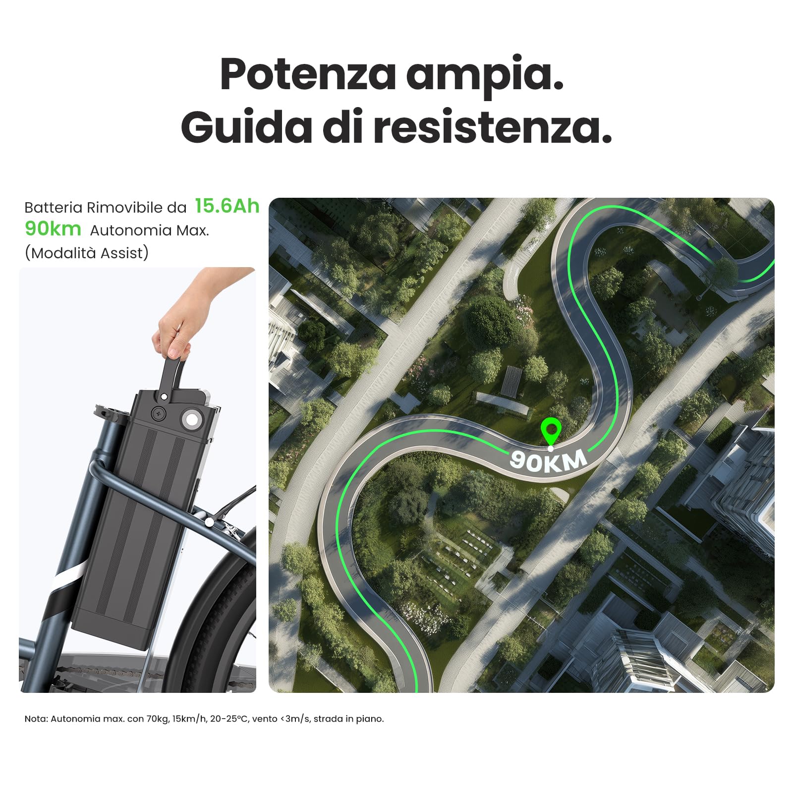 Touroll B1 Bicicletta Elettrica, 26" Bici Elettrica Adulto con 36V 15.6Ah Batteria al Litio Rimovibile, Autonomia di 90 KM, 7 Velocità, Velocità Max 25km/h