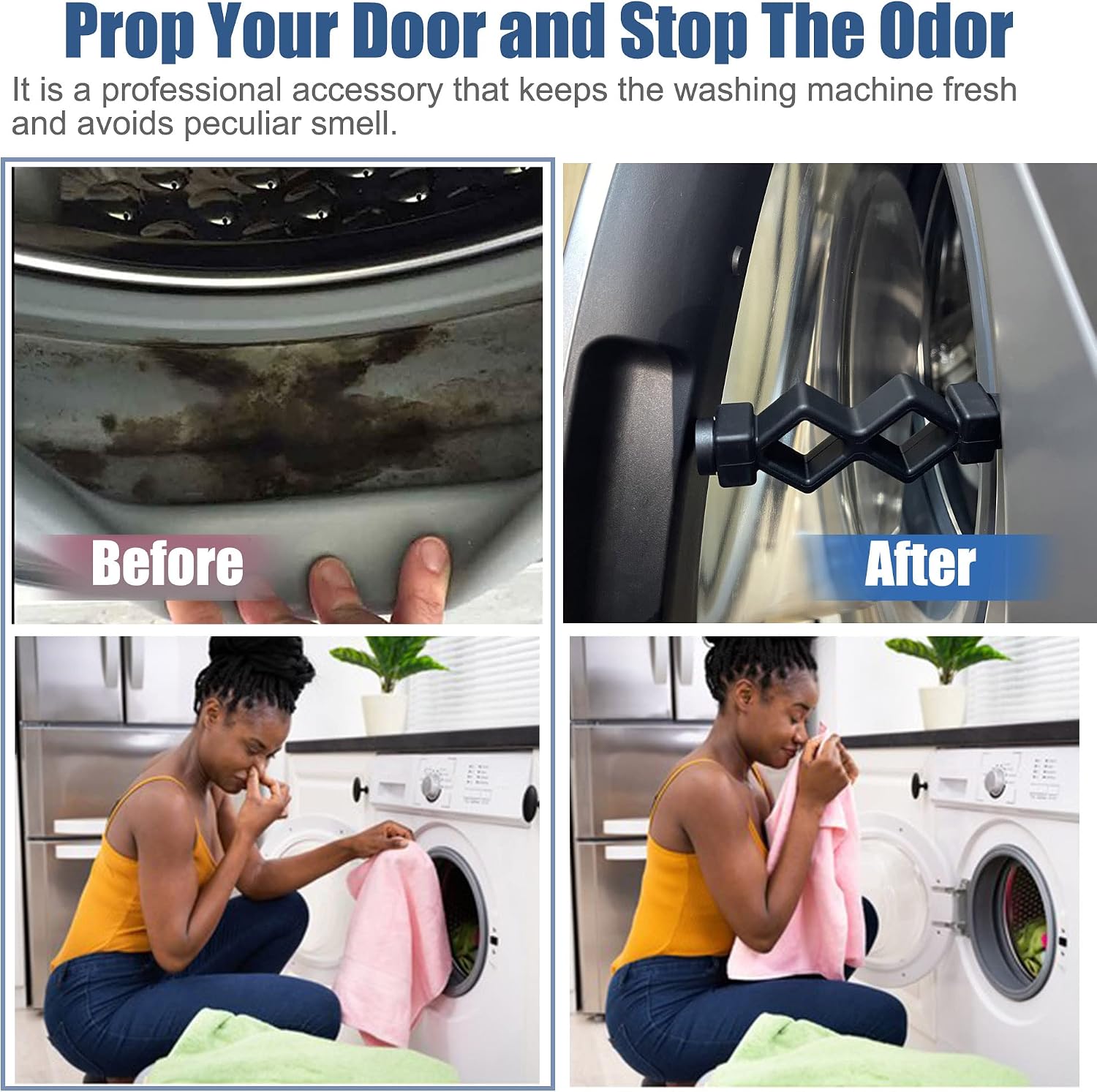 Magoog Washer Door Prop, Front Load Washer Door Prop, Keep Front Load Washer Door Open and Dry to Prevent Damping, Upgraded Longer Door Prop for Front Load Washing Machines