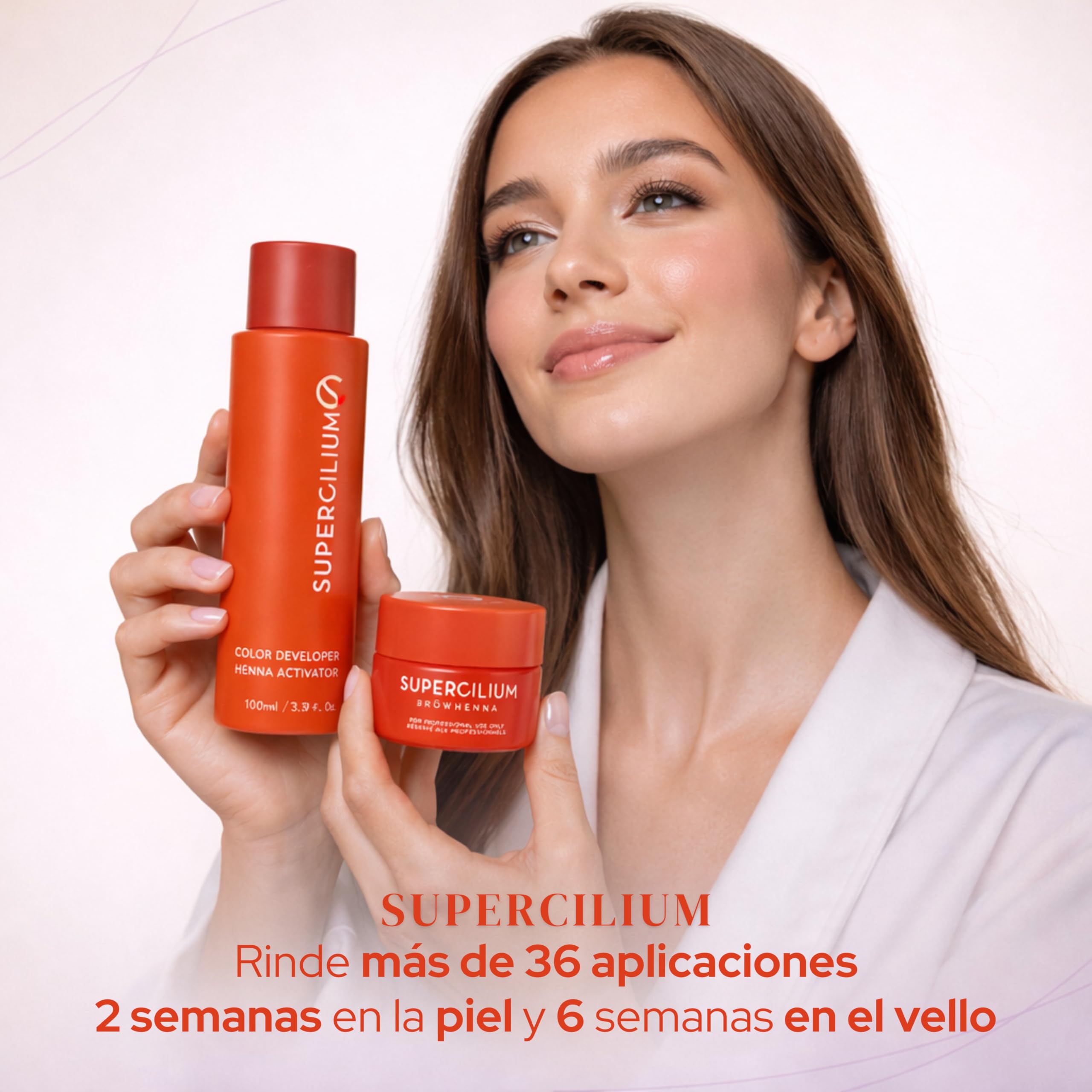 SUPERCILIUM Henna para Cejas y Activador de Color – Tinte de Cejas Profesional Marrón Oscuro – Efecto Tattoo Natural – Rinde 36 Aplicaciones - Duración hasta 6 Semanas