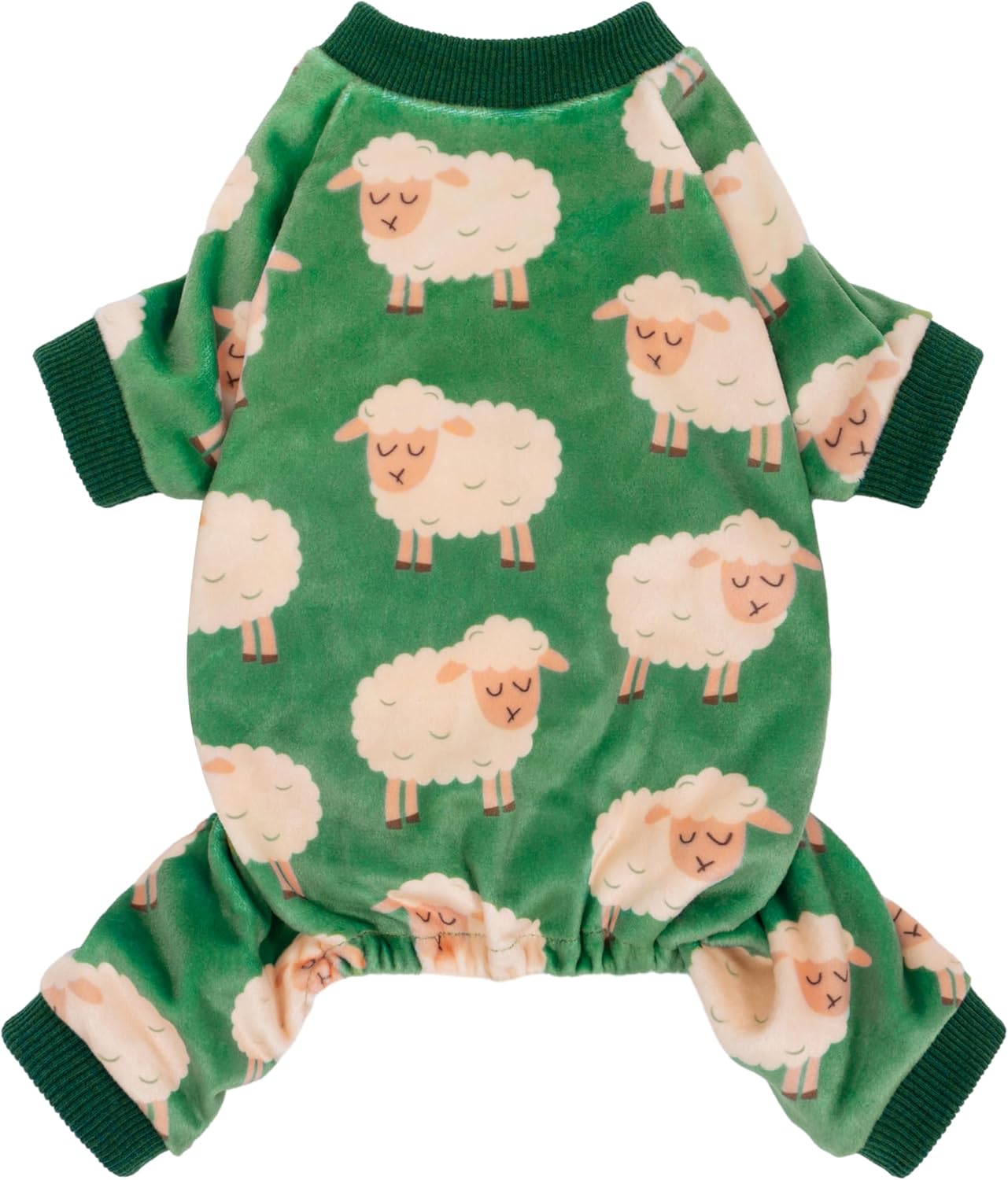 Pijama de Oveja para Perro Pequeño Fitwarm, Talla L, Verde y Blanco