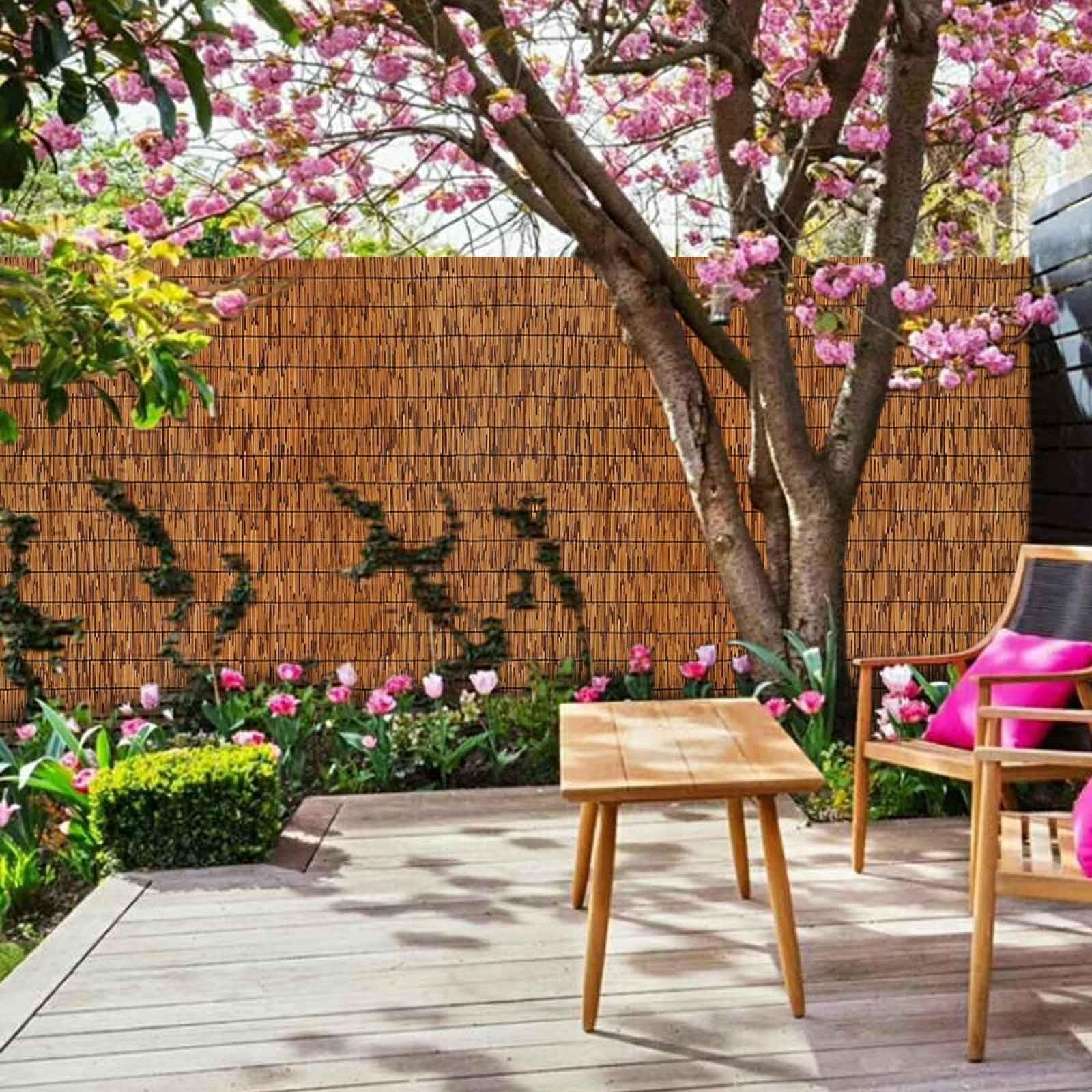 Natrlicher Bambus-Sichtschutzzaun, 80 cm hoch, 600 cm lang,  umweltfreundlich, Gartenbarriere fr Hinterhof, Terrasse, Veranda und  Innenbereich, ...