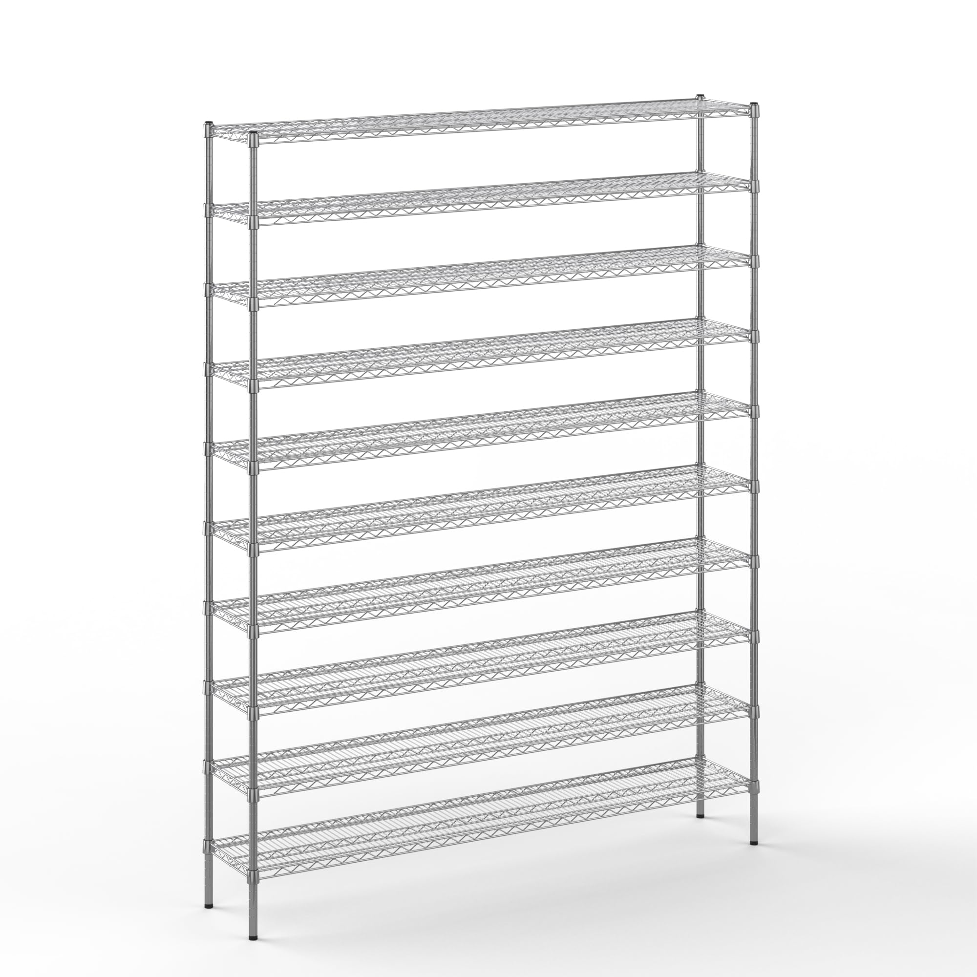14" Deep x 72" Wide x 96" Height Wire Shelving Kit | 10-Tier | NSF Commercial Storage Rack Unit