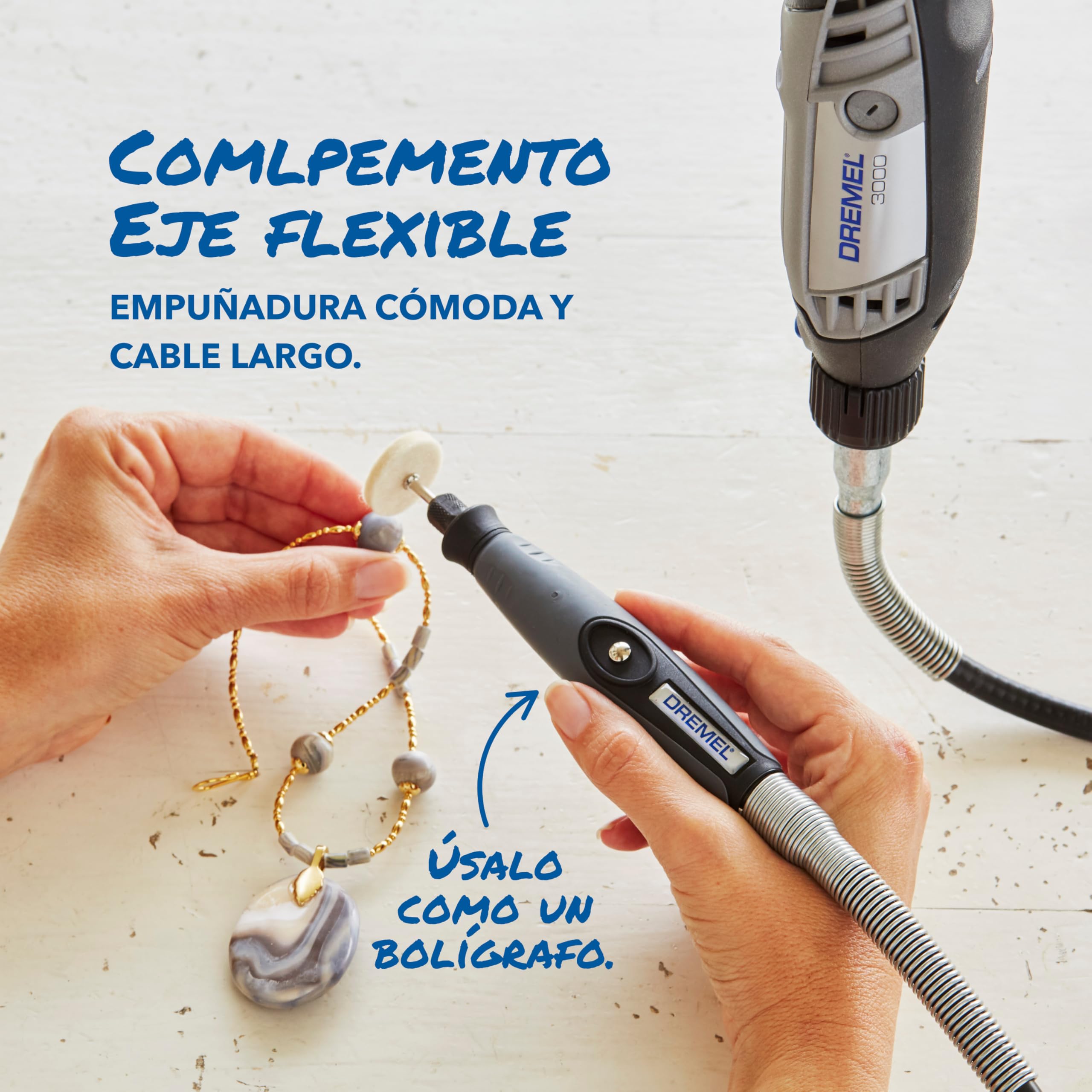 Dremel 3000 - Multiherramienta 130 W, kit con 1 complemento y 25 accesorios y estuche, velocidad variable 10.000-33.000 rpm para tallar, grabar, fresar, amolar, limpiar, pulir, cortar y lijar
