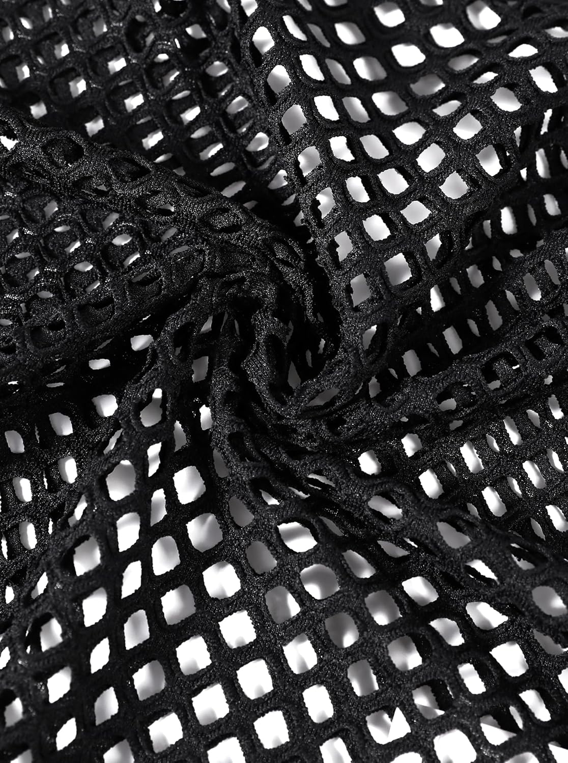 LilyCoco Women Mesh Fishnet Top Cover Up Short Sleeve Off The Shoulder Crop Tops - Image 5