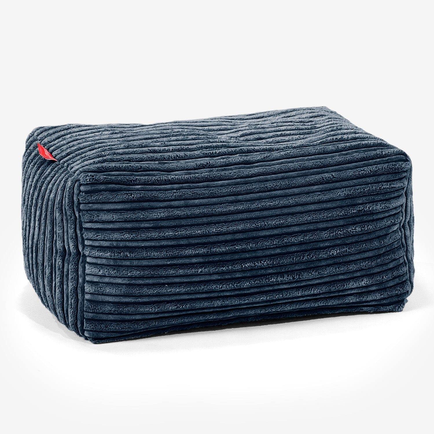 Lounge Pug - CORD - Bean Bag Footstool - Small - NAVY BLUE - (Size 20cm H x 35cm D x 45cm Wide)
