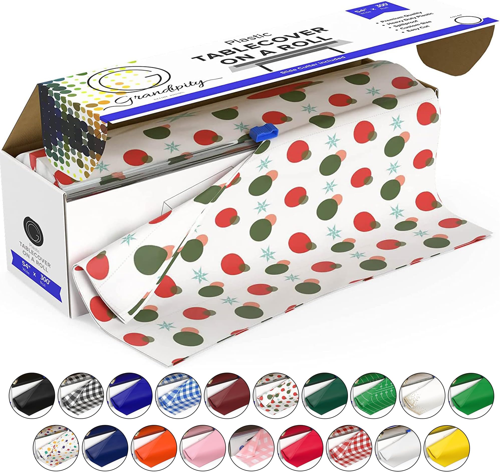 Fun Express Red Snowflake Printed Tablecloth Roll for