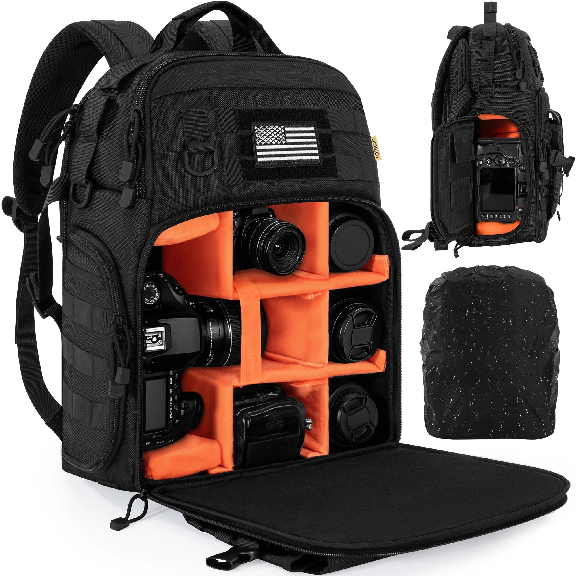 TORIBIO Camera Tactical Backpack Bag for DSLR/SLR/Mirrorless Photography