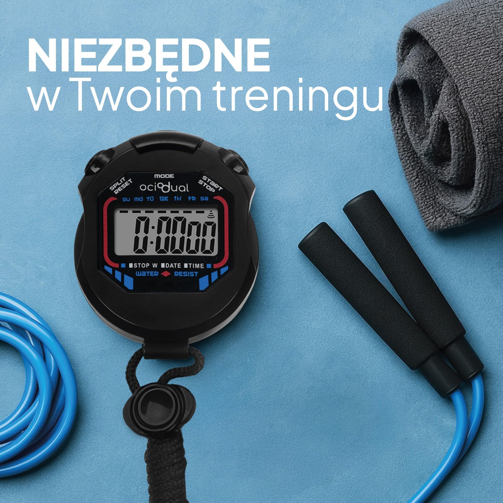 OcioDual Ręczny Cyfrowy Stoper Sportowy Wielofunkcyjny Zegarek Wyścigowy XL-013 Czarny Alarm Sportowy Dokładność Wyświetlacz LCD