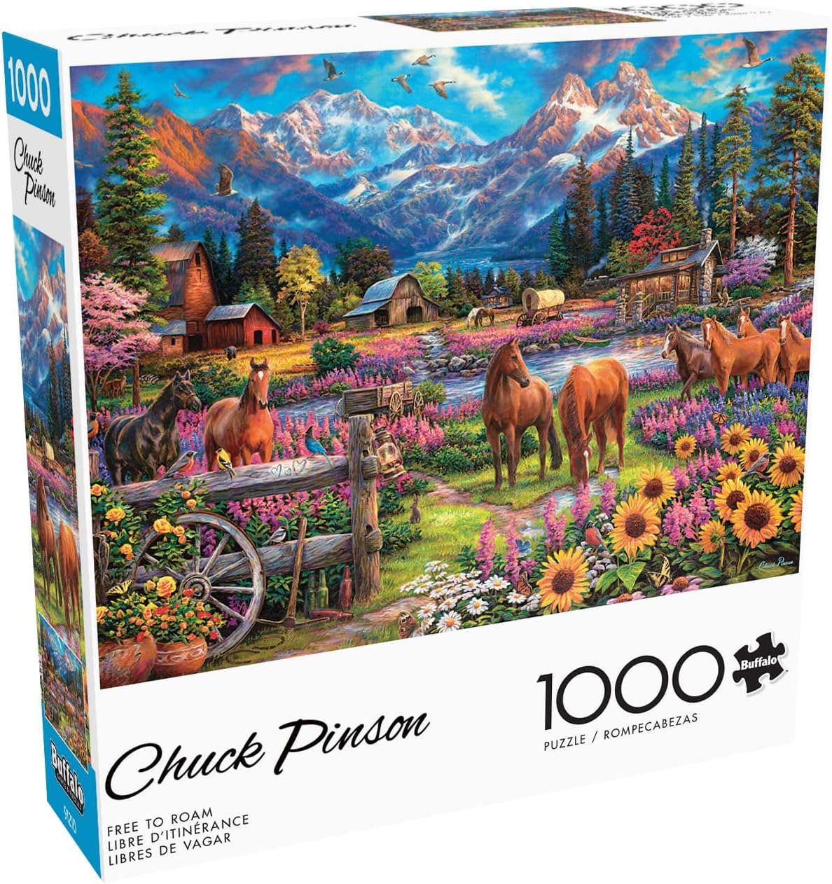 Buffalo Games - Chuck Pinson - Free to Roam - 1000 Piece Jigsaw Puzzle for Adults Challenging Puzzle Perfect for Game Nights - Finished Size 26.75 x 19.75