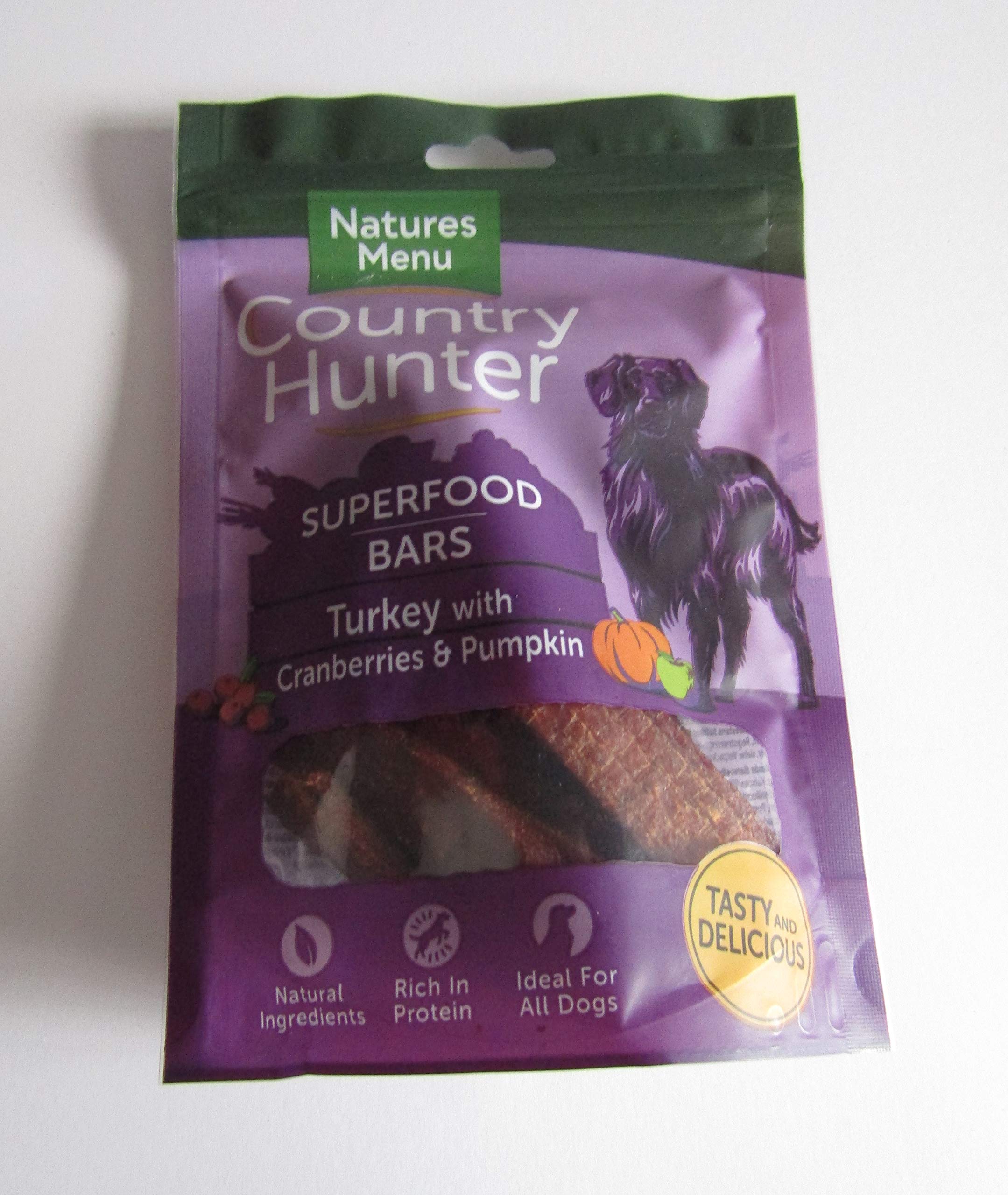 Paradise Pets SUPERFOOD DOG TREAT BAR TURKEY WITH CRANBERRIES & PUMPKIN SEEDS BY COUNTRY HUNTER NATURES MENU