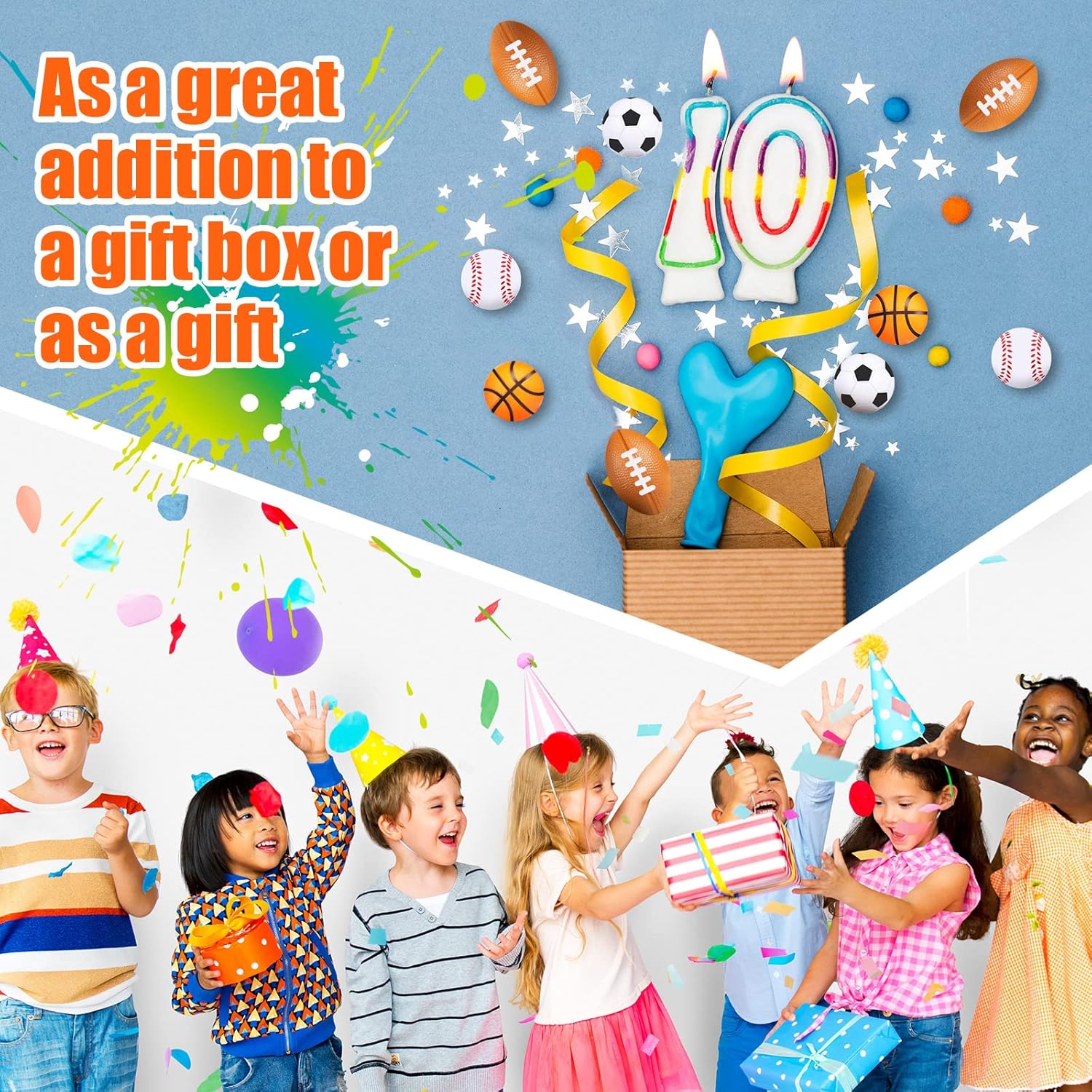 60 Pieces Sports Party Favors Balls Foam Stress Tiny Sports Balls Including Basketball, Soccer Ball, Baseball, Football for Stress Relief Ball Games Stocking Stuffers - Image 6