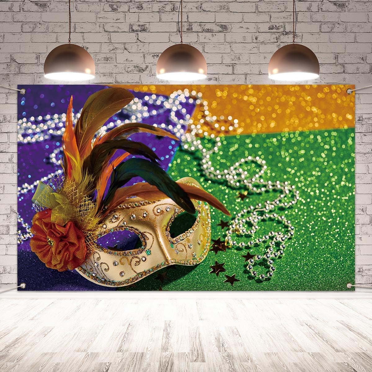 Amazon.com : Mardi Gras Photo Backdrop New Orleans Mardi Gras Fat ...