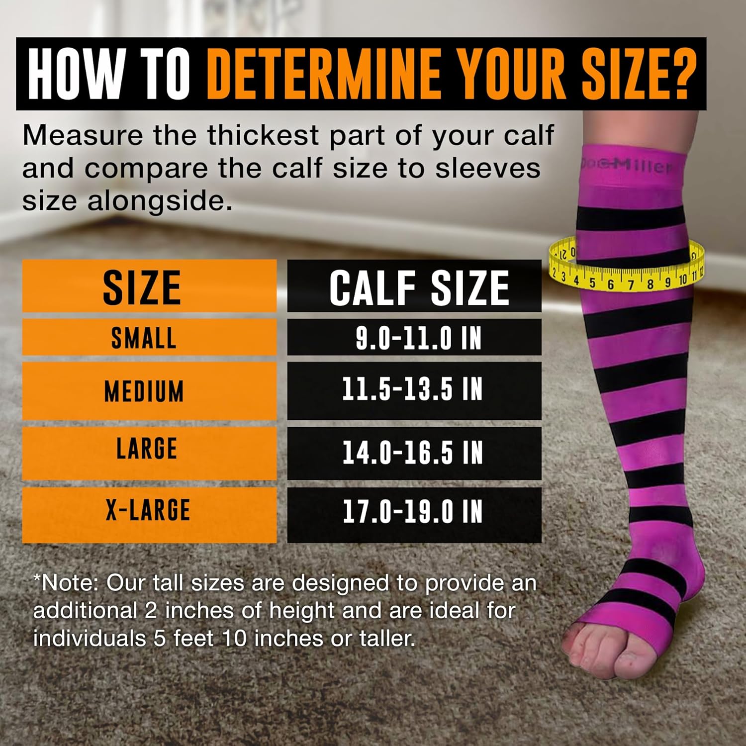 Doc Miller Compression Socks for Pregnant Women – Wide Calf, Open Toe Knee Sleeve 15-20 mmHG,Toeless Pregnancy Stockings for Varicose Veins, Footless Shin Splint Relief, 1 Pair - Image 3