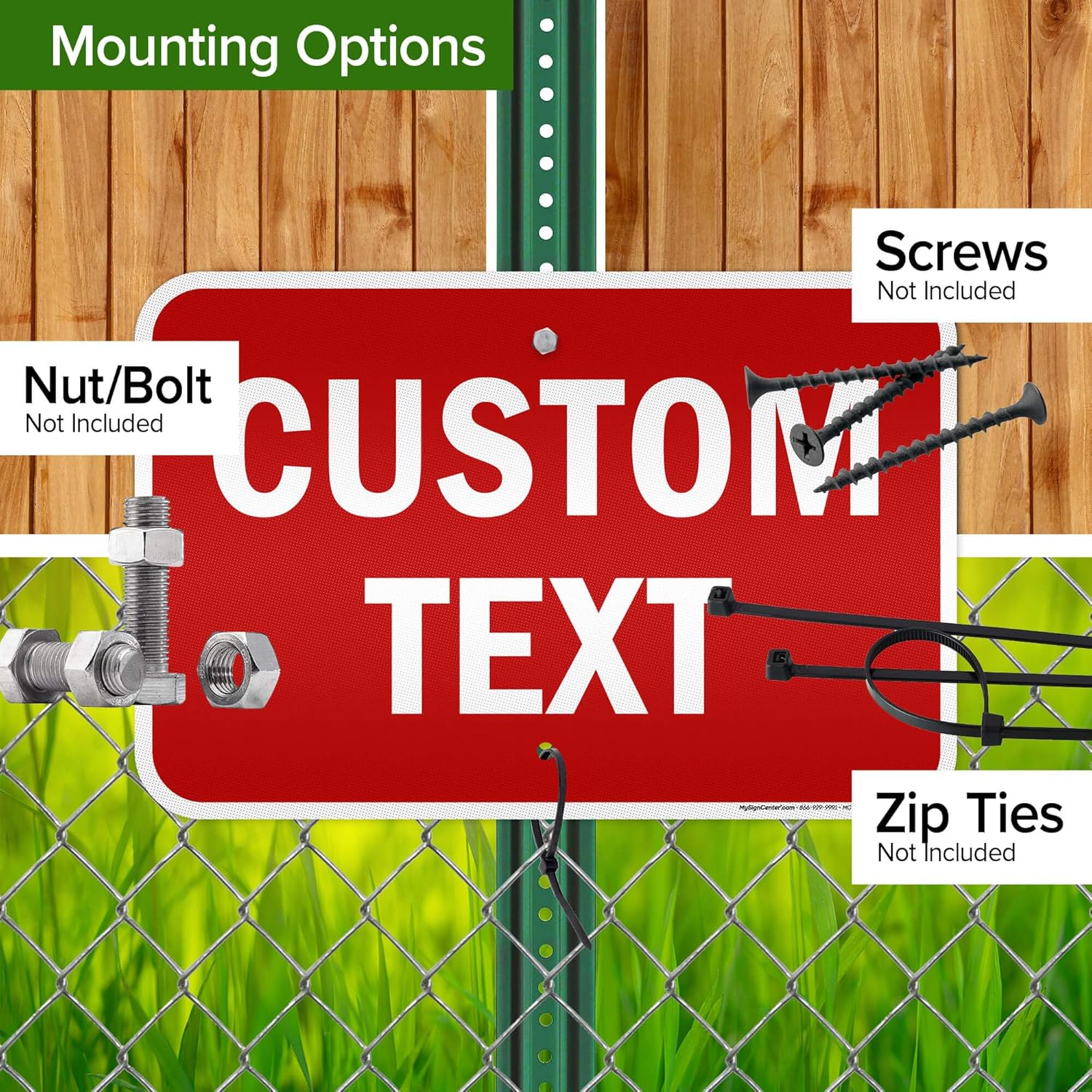 Custom Sign, Custom Sign for Business, Indoor/Outdoor use. 12x18 Inches, 3M EGP Reflective, Rust Free .063 Aluminum, Fade Resistant, Made in USA by My Sign Center (Flood)