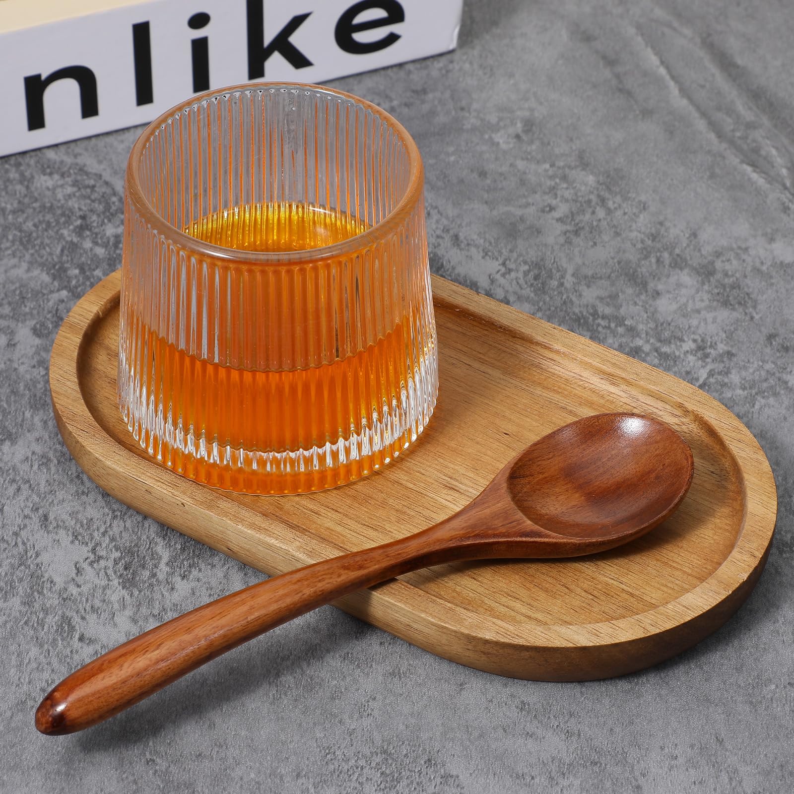 6 bandejas pequeñas de madera de acacia para servir, mini bandejas de madera, dispensador de bandeja de tocador de madera, platos de mostrador de madera, bandejas organizadoras de encimera de baño