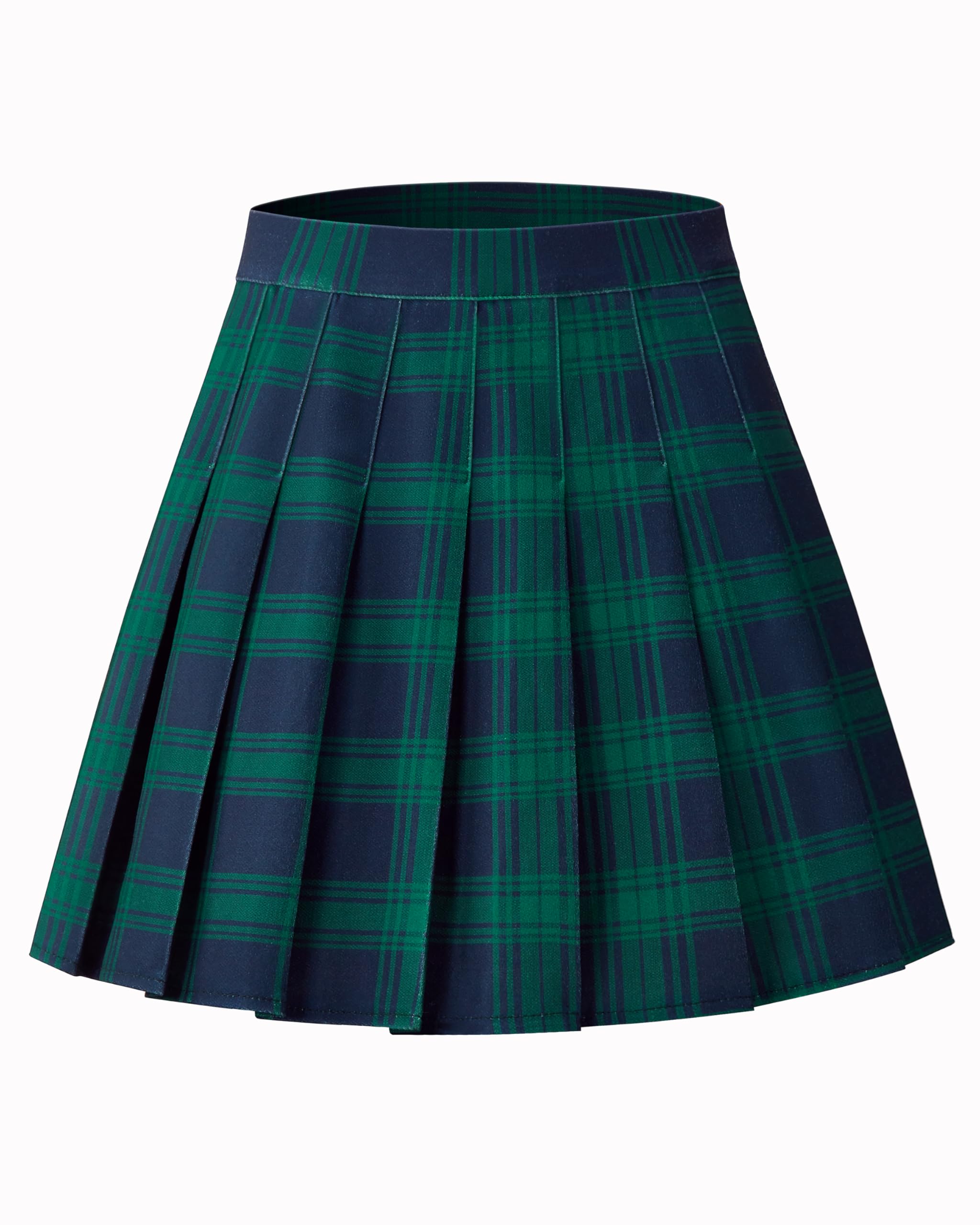 Shestellar Women Pleated Mini Skirt, High Waisted A-Line Skirt with Elastic Waist for Casual Wear