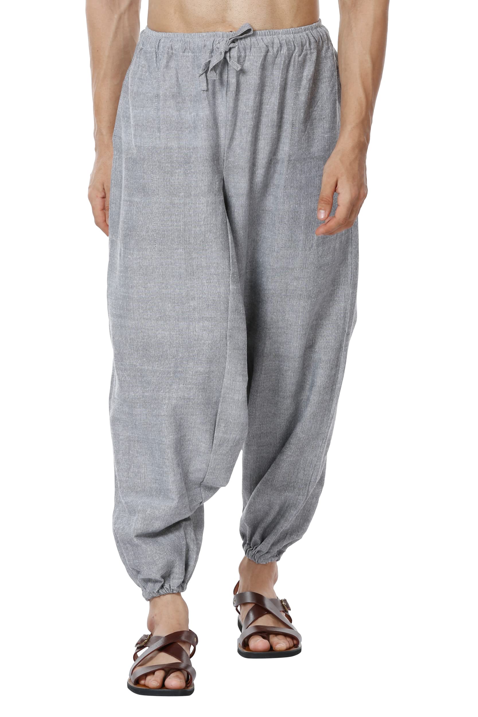 Aatman Men Regular Low Rise One Size Eco-Friendly Cotton Harem Pants Pack of 2 | Fits Waist Size 28 to 36 Inches_at41at48., Purple 4