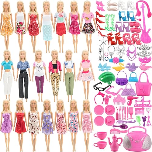 Miniatura 1 de SOTOGO 110 Pieces Doll Clothes and Accessories for 11.5 Inch Girl Doll Different Occasions Include 20 Pieces Handmade Doll Outfits Fashion Doll