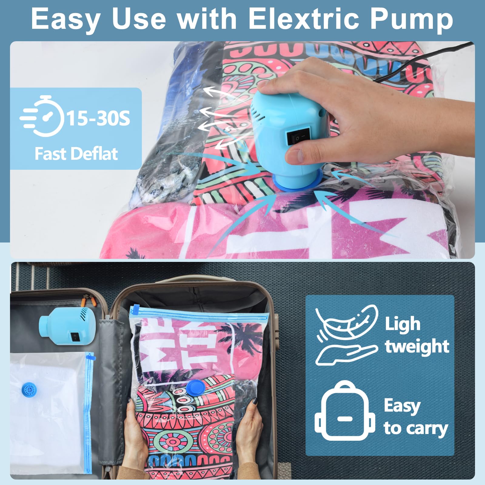 Amazon｜HOTBAG ホットバッグ 大型真空収納バッグ 電動ポンプ付き 10個