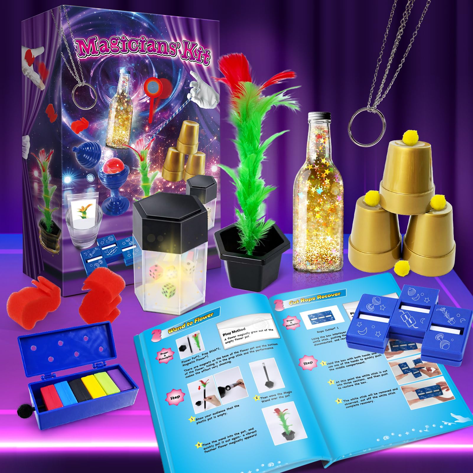 Kit De Magie PATIFEED – Tours Classiques + Instructions Faciles, Cadeau Enfant 6-12 Ans