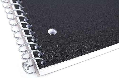 Miniatura 6 de Mintra Office Cuadernos de espiral duraderos, 1 materia, (negro, rayado universitario, paquete de 3), 100 hojas, bolsillo de poli, cubierta