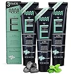 MasterMedi Nano Hydroxyapatite Whitening Toothpaste with Xylitol, Charcoal & Spearmint - Fluoride & SLS Free, Remineralizing Formula for Sensitive Teeth, Enamel Repair, 4 oz (Pack of 3)