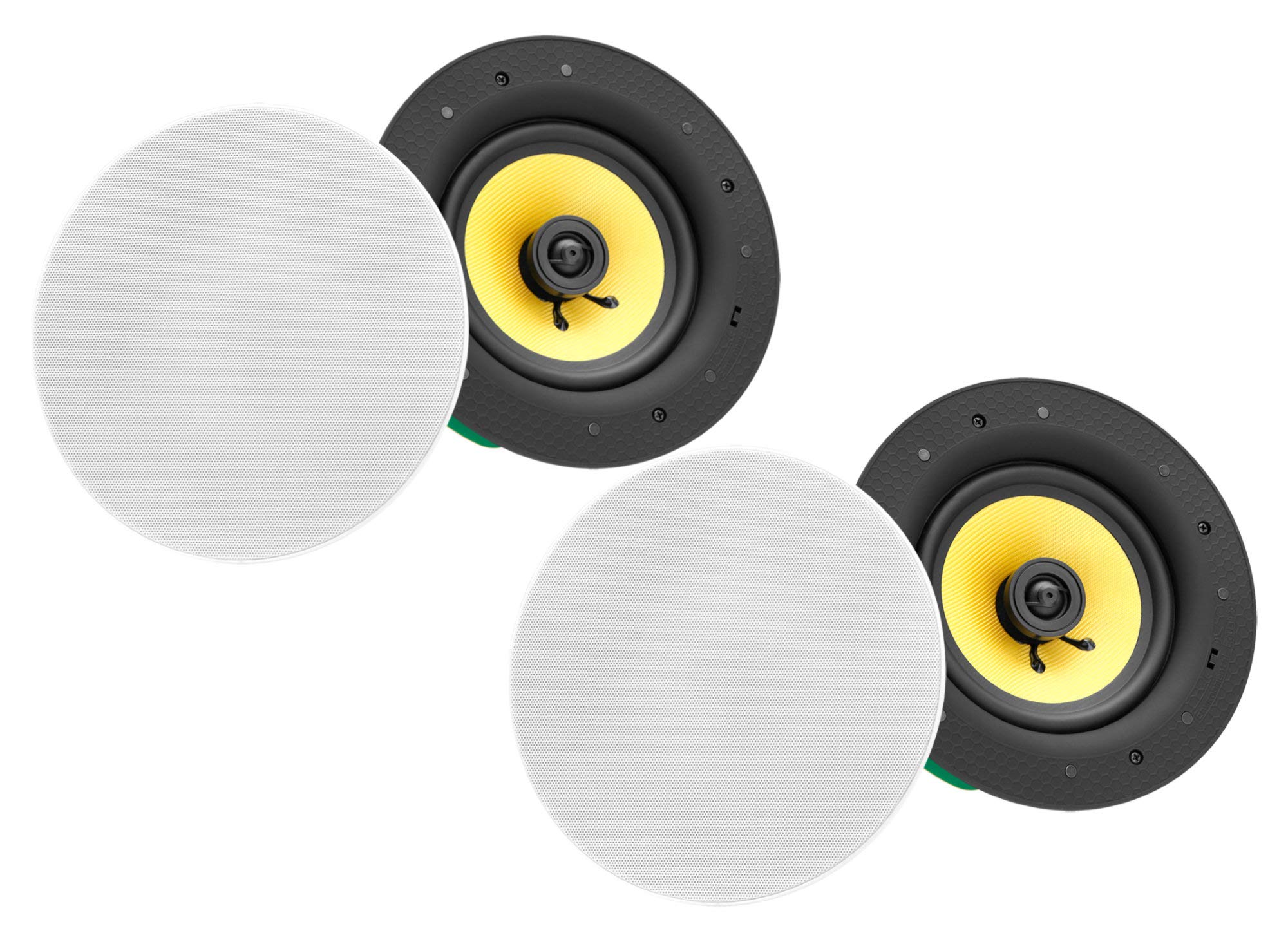 Pronomic 2er Set CLS-540 WH High-End Gewebe Einbaulautsprecher (2-Wege Decken-Lautsprecher Box, 5,25"/133 mm Woofer, 0,75"/19 mm Tweeter, 40/160 Watt RMS/Peak, Equalizer, Frequenzweiche) weiß