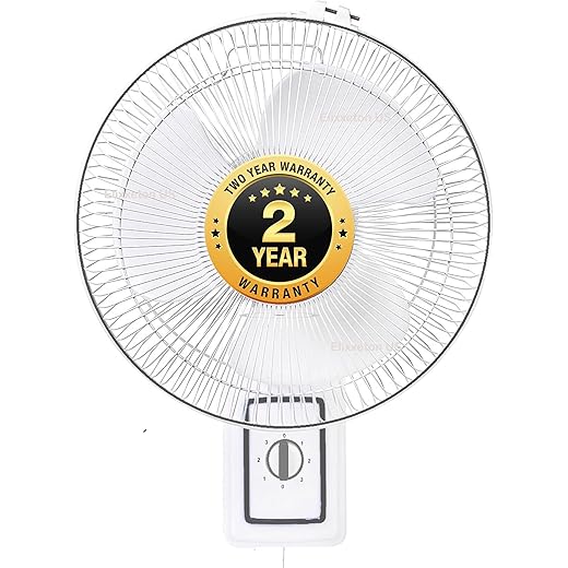 Elixxeton US 2 Year Warranty Wall Fan High Speed 12 inch Osc