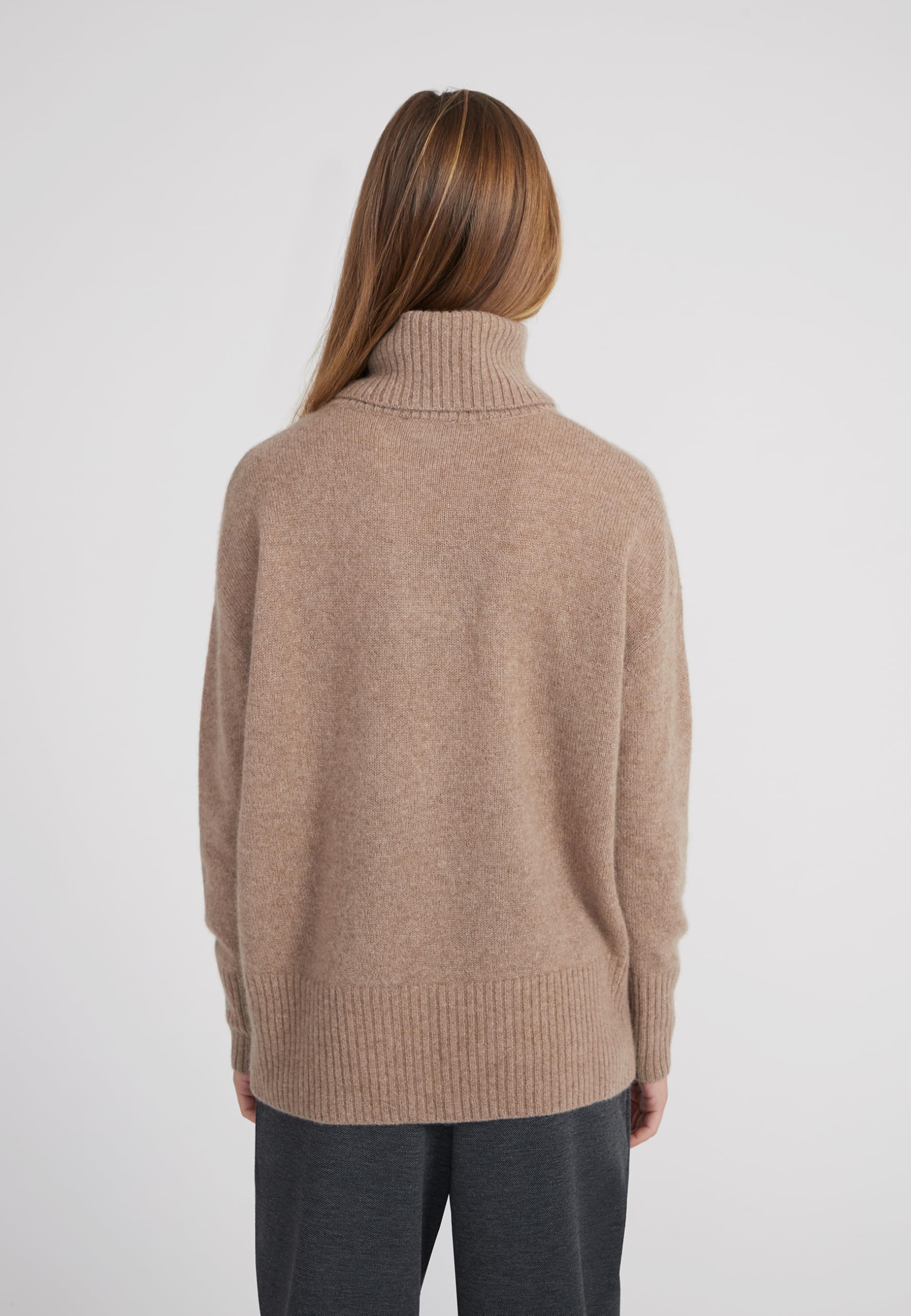 Style & Republic Damski sweter z golfem o kroju oversize, wykonany w 100% z kaszmiru, duży krój, stylowy sweter z dzianiny premium z kaszmirem na jesień i zimę