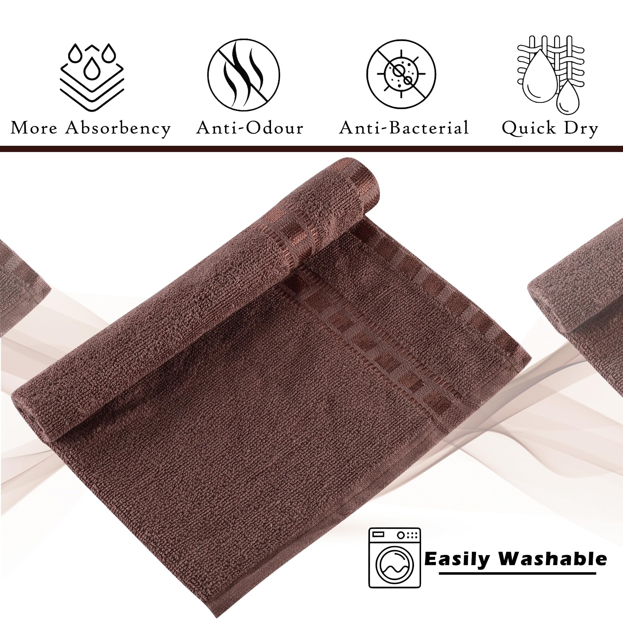Urbane Home Pack of 2 Cotton Hand/Face Towels for Men & Women | Easily Washable | Workout Gym Napkins for Men | Pocket Towel - Grey & Brown 3
