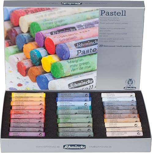 Miniatura 7 de Schmincke - Pastel juego premium con 200 colores 77 200 097 caja de madera con 200 lápices pastel pasteles hechos a mano brillante terciopelo mate