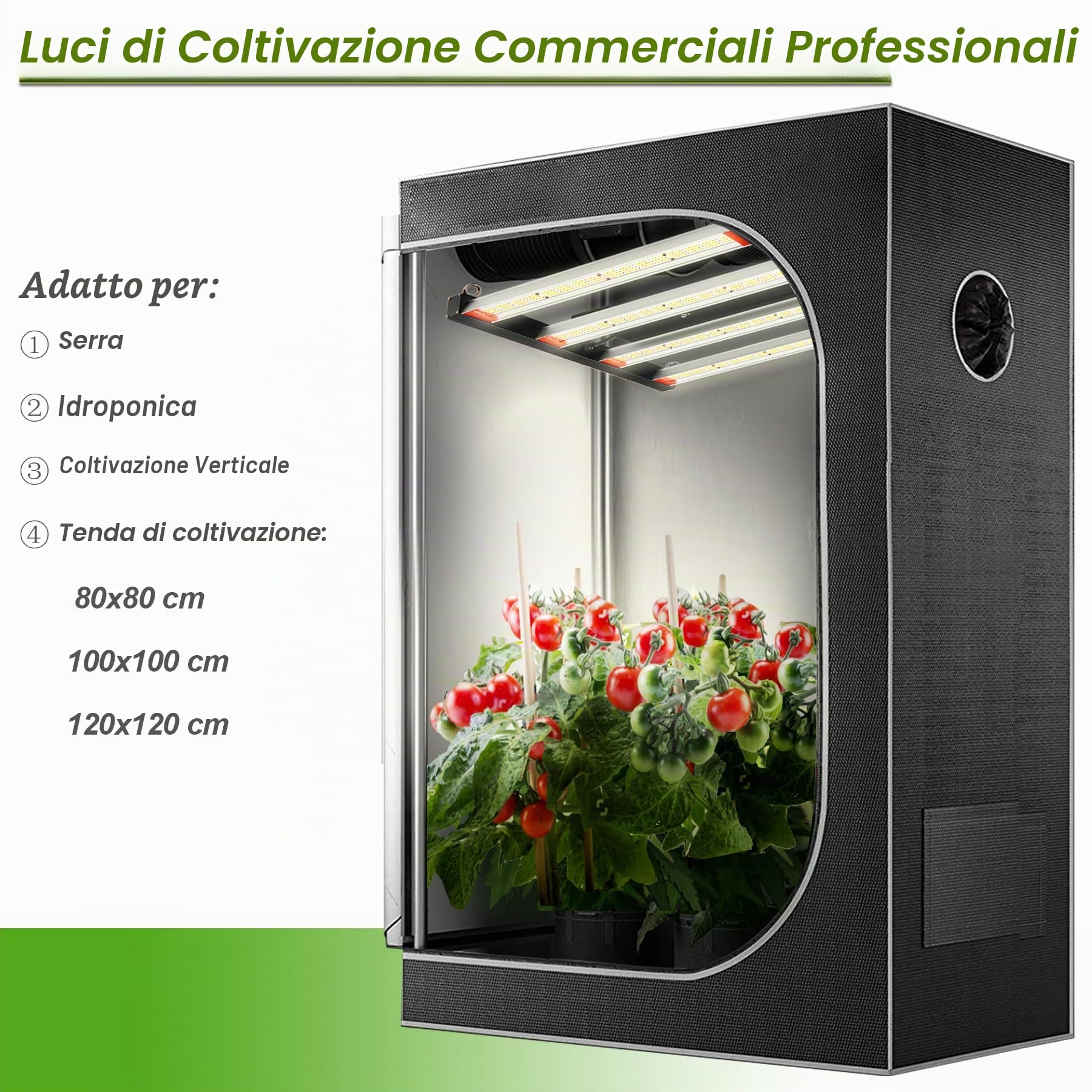 ICEKO 240W Lampada LED per Piante da Interno, Luce di Coltivazione a Spettro Completo 3x3ft, Grow Light per Indoor Veg e Bloom