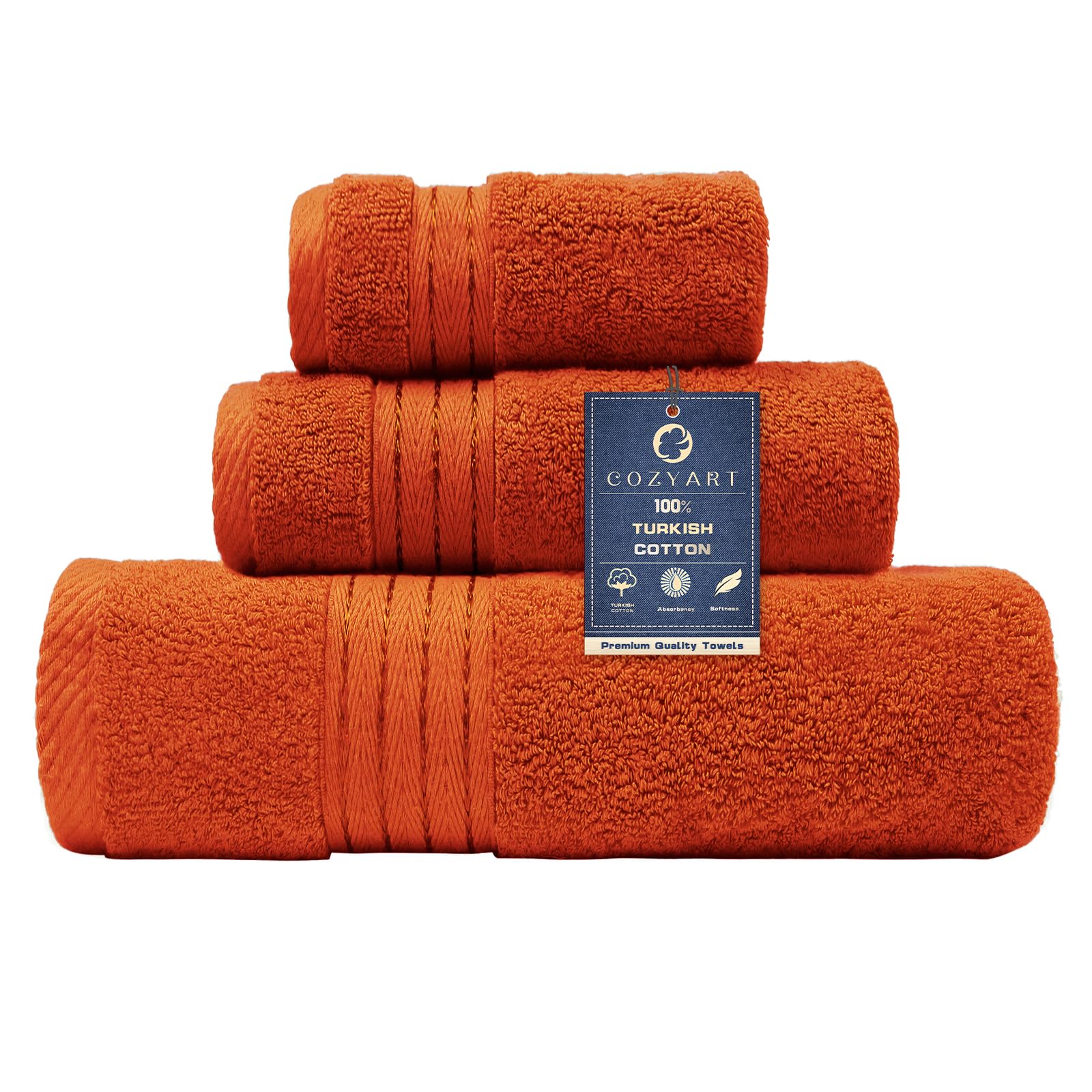 Amazon.com: COZYART Luxury Burnt Orange Bath Towels Set, Cotton