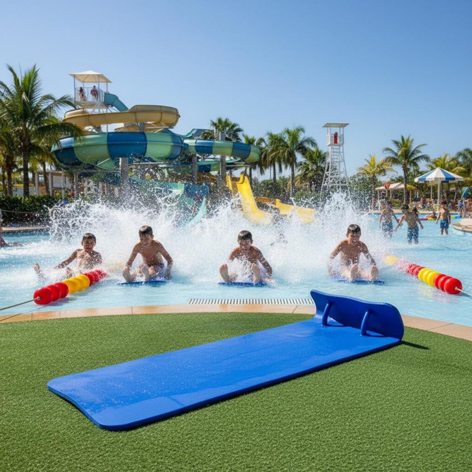 Tapis Glissa Aquatique EVA Haute Élasticité Aquatique Léger Jeu Extérieur pour Enfants