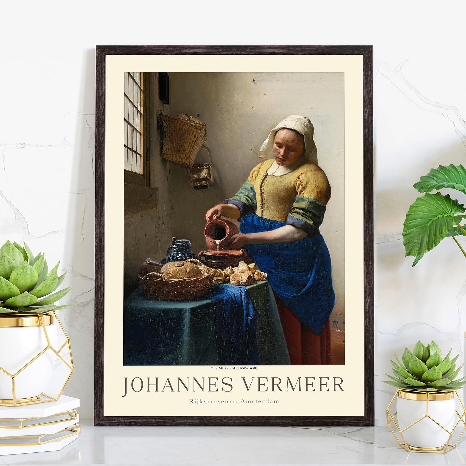 Johannes Vermeer Poster Prints, Johannes Vermeer Prints Museum Gallery Exhibition Poster, Johannes Vermeer Paintings, Johannes Vermeer Art Works, Vintage Print, Home Wall Art, Office Wall Decor