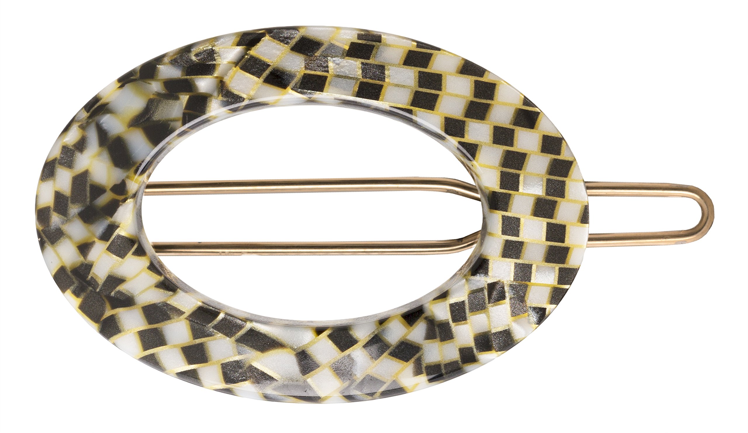 France Luxe(Opera Silver) - New Cutout Oval Tige Boule Barrette - Opera Silver