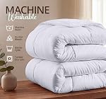 Beddora Comforters Queen Size, Quilted Duvet Insert Warmth for All Season, Down Alternative Box Stitched Bed Comforter with Corner Tabs, Machine Washable, White