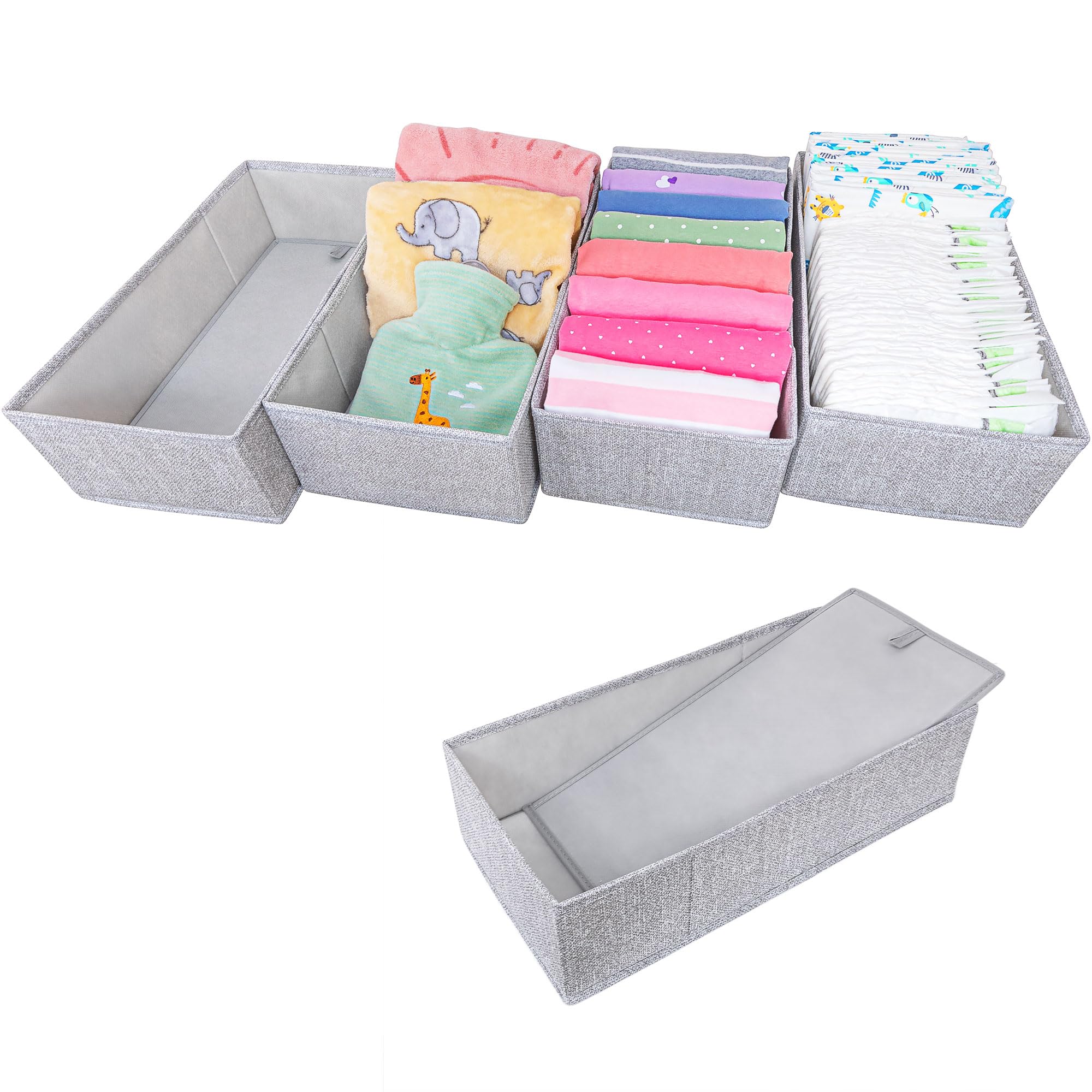 SIMPLE JOY® HEMNES FileFolding Box for ikea Hemnes Chest of Drawers, The Original, Perfect Fit, Sturdy Base, Drawer Organiser System for Changing Supplies, Children's Clothes, Toys/Sweaters, T-Shirts,