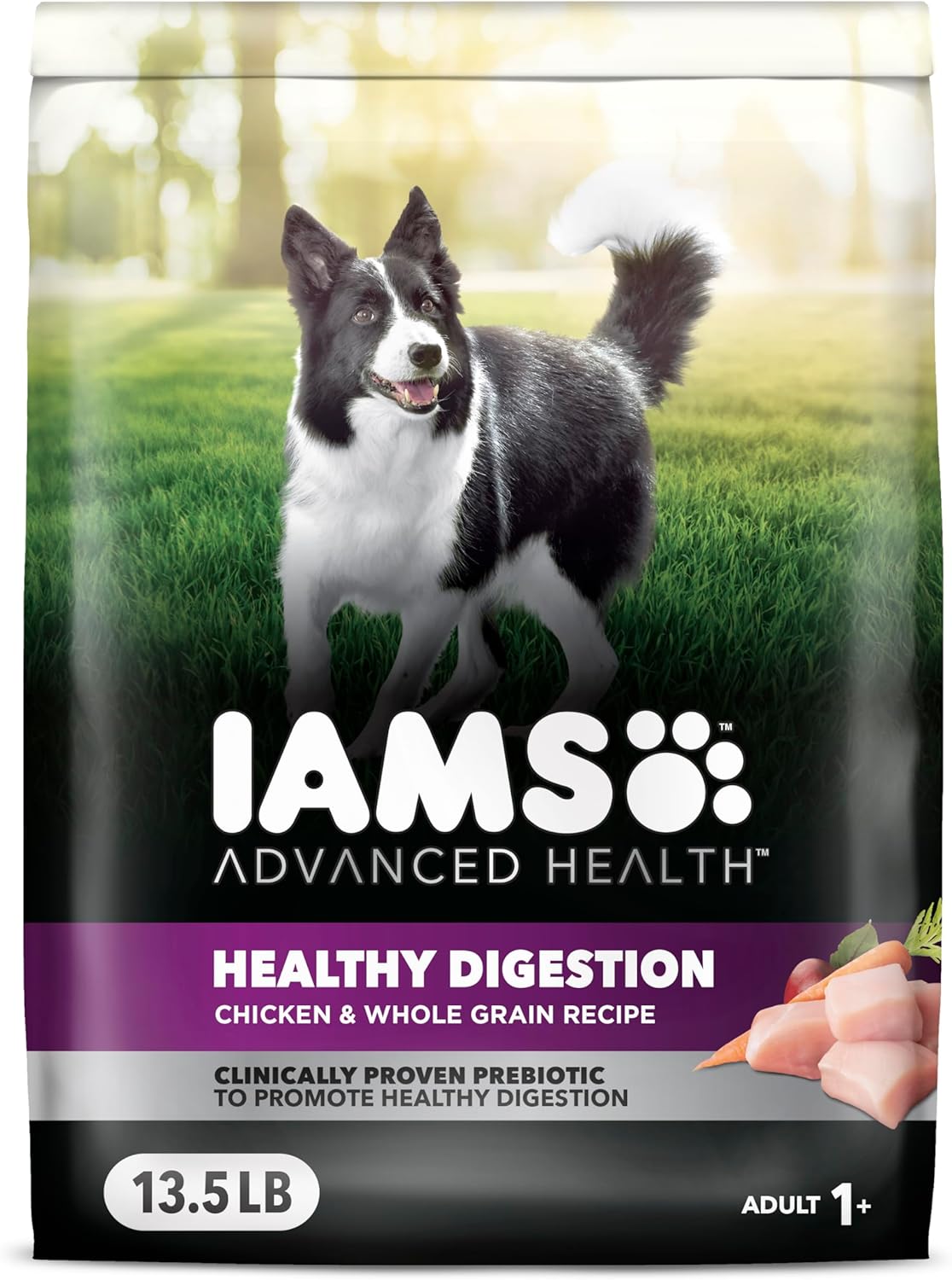IAMS Advanced Health Healthy Digestion Adult Dry Dog Food with Real Chicken, 13.5 lb. Bag Chicken 13.5 Pound (Pack of 1)